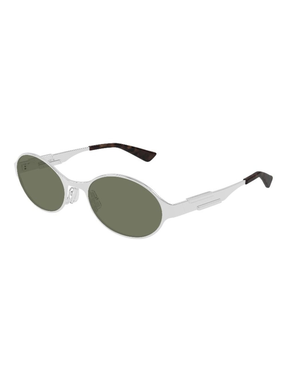 New Bottega Veneta Unisex Sunglasses Silver Green Lens Metal Frame BV1456S 002
